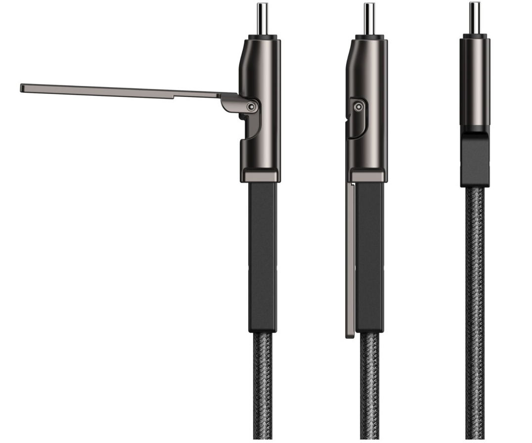 Kabel KSIX Ultrabrzi za punjenje sa stalkom, 60W, USB-C na USB-C, pleteni, 1.0m-2