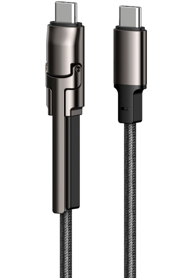 Kabel KSIX Ultrabrzi za punjenje sa stalkom, 60W, USB-C na USB-C, pleteni, 1.0m-0