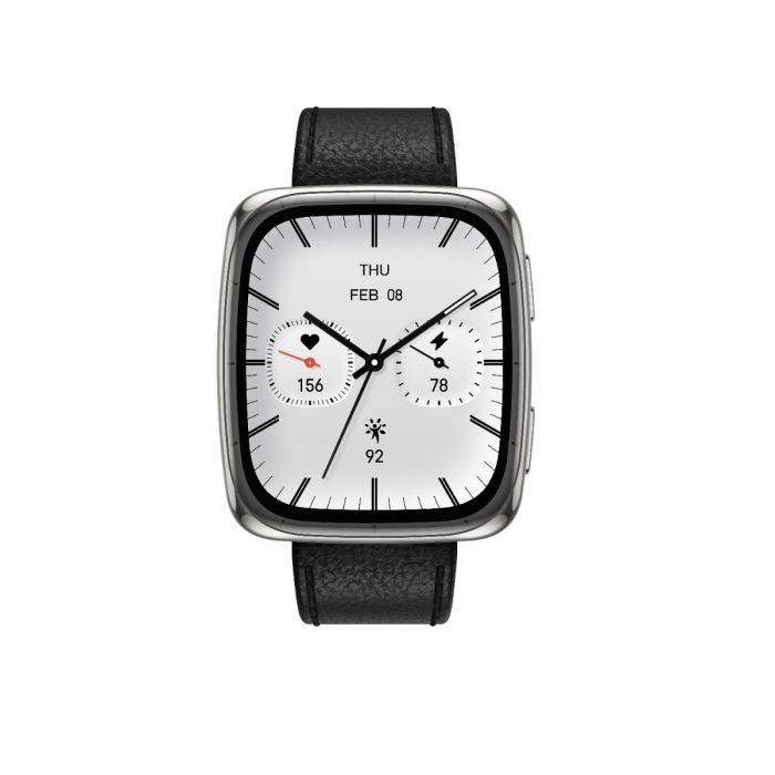 Pametni sat AMAZFIT Active 2 (square) crna koža/crveni silikon-1