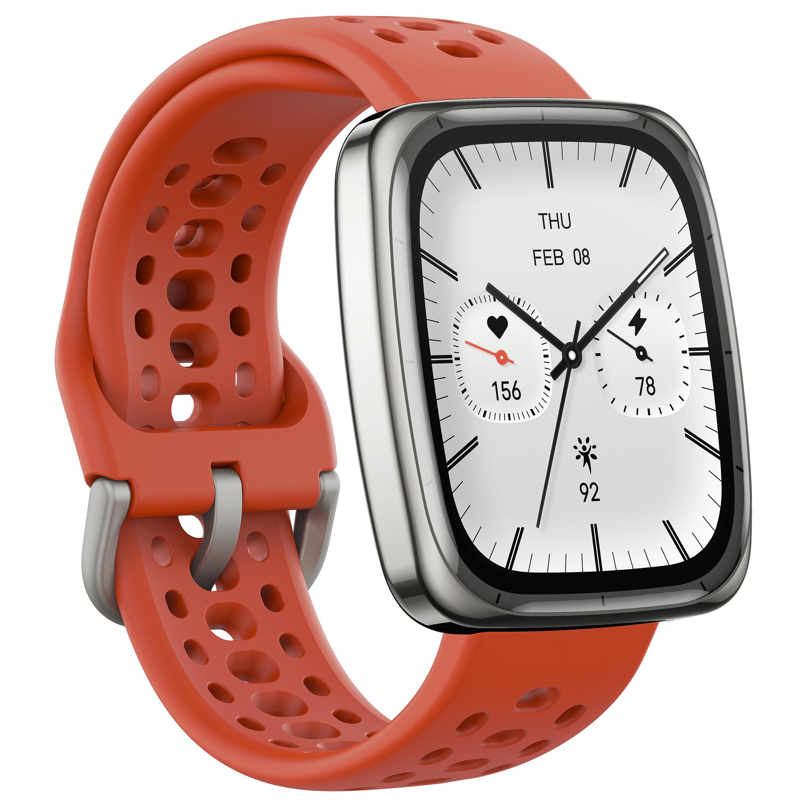 Pametni sat AMAZFIT Active 2 (square) crna koža/crveni silikon-9