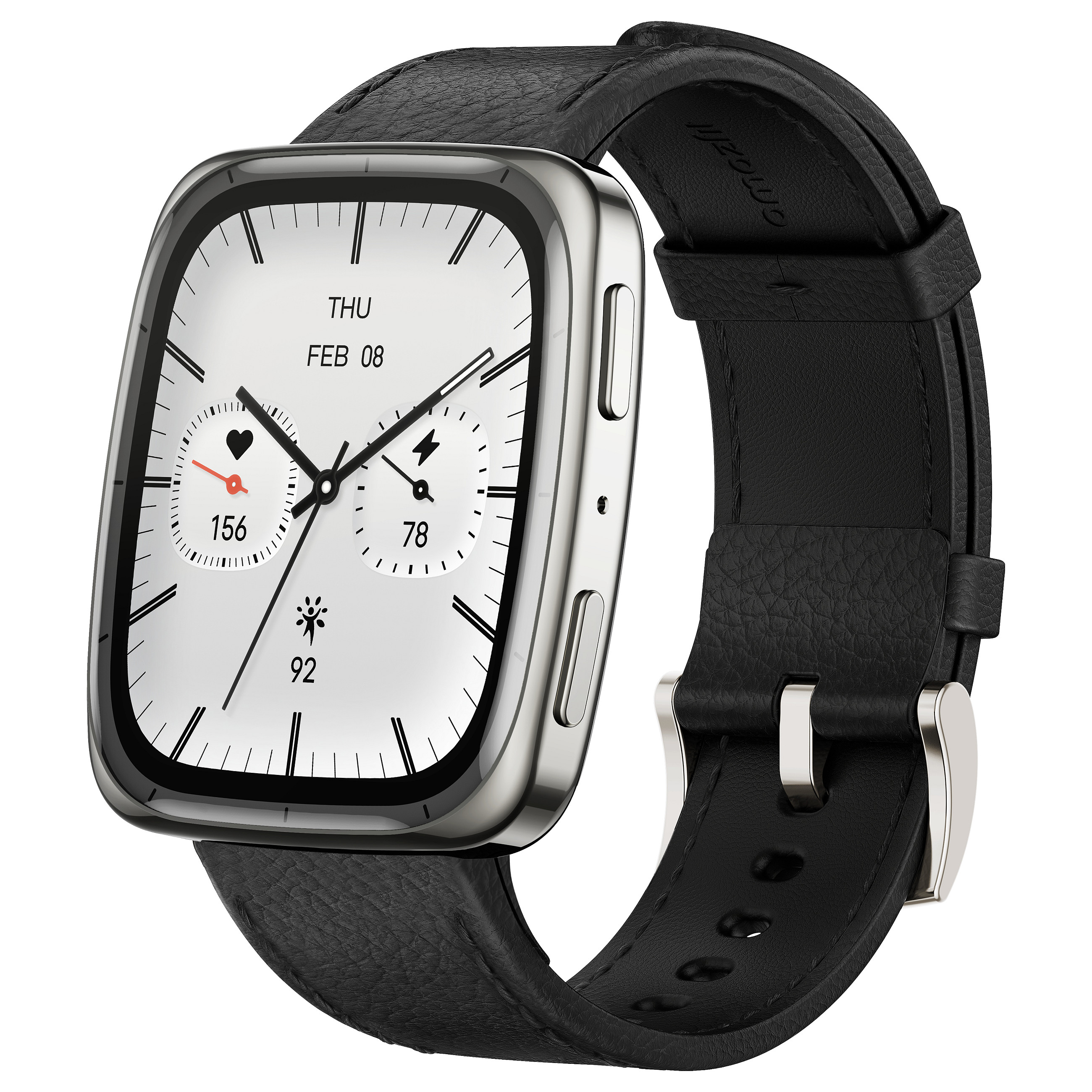 Pametni sat AMAZFIT Active 2 (square) crna koža/crveni silikon-10