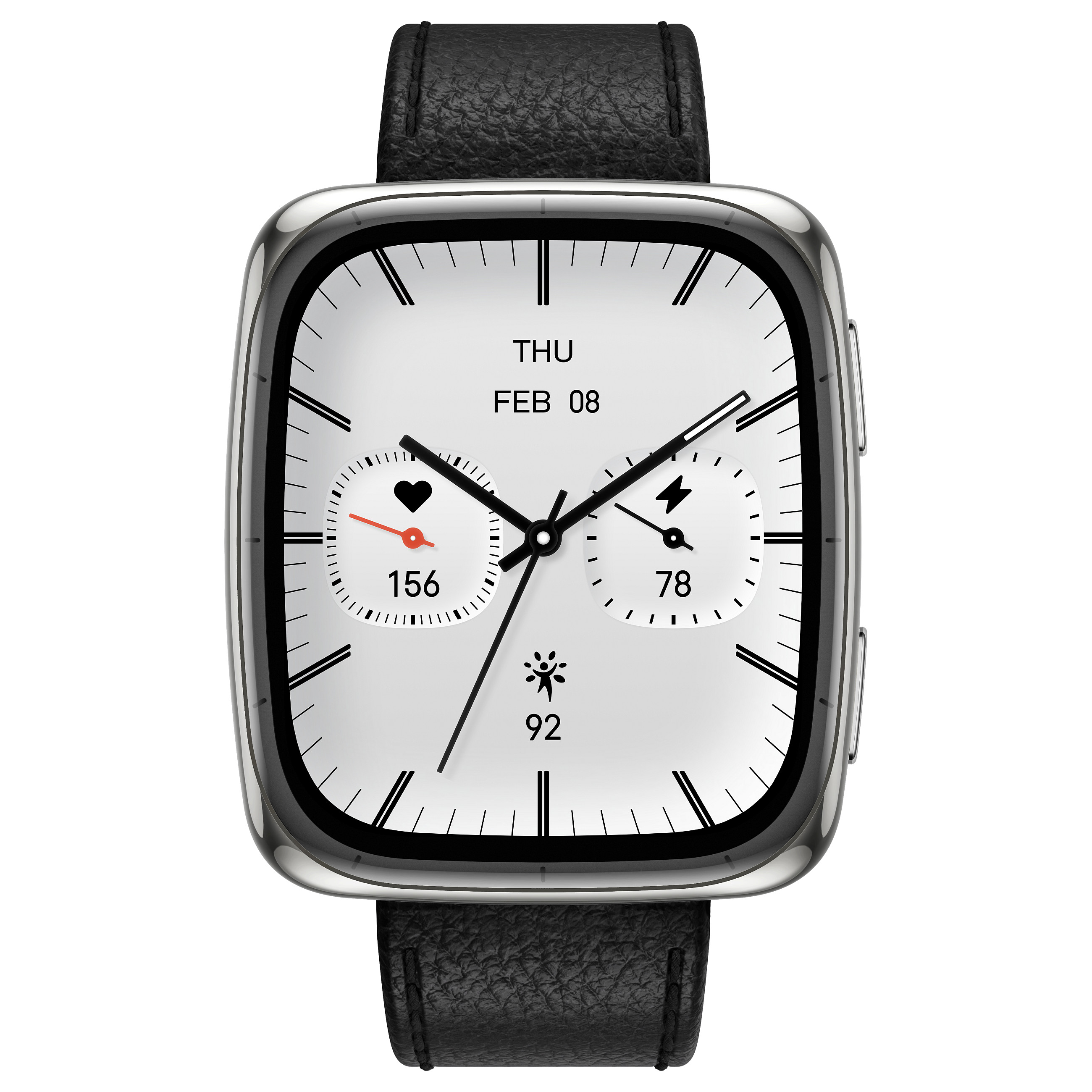 Pametni sat AMAZFIT Active 2 (square) crna koža/crveni silikon-13