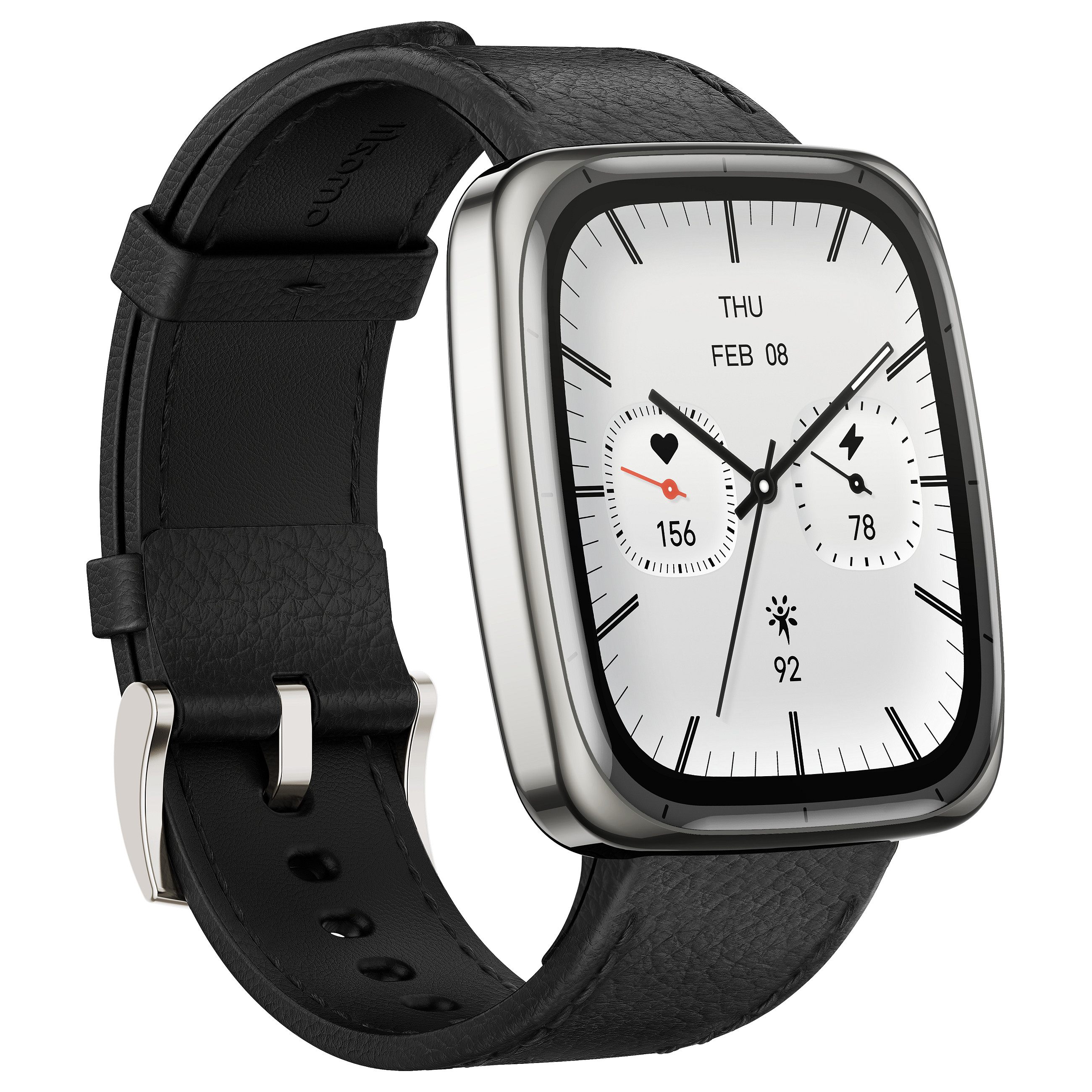 Pametni sat AMAZFIT Active 2 (square) crna koža/crveni silikon-14