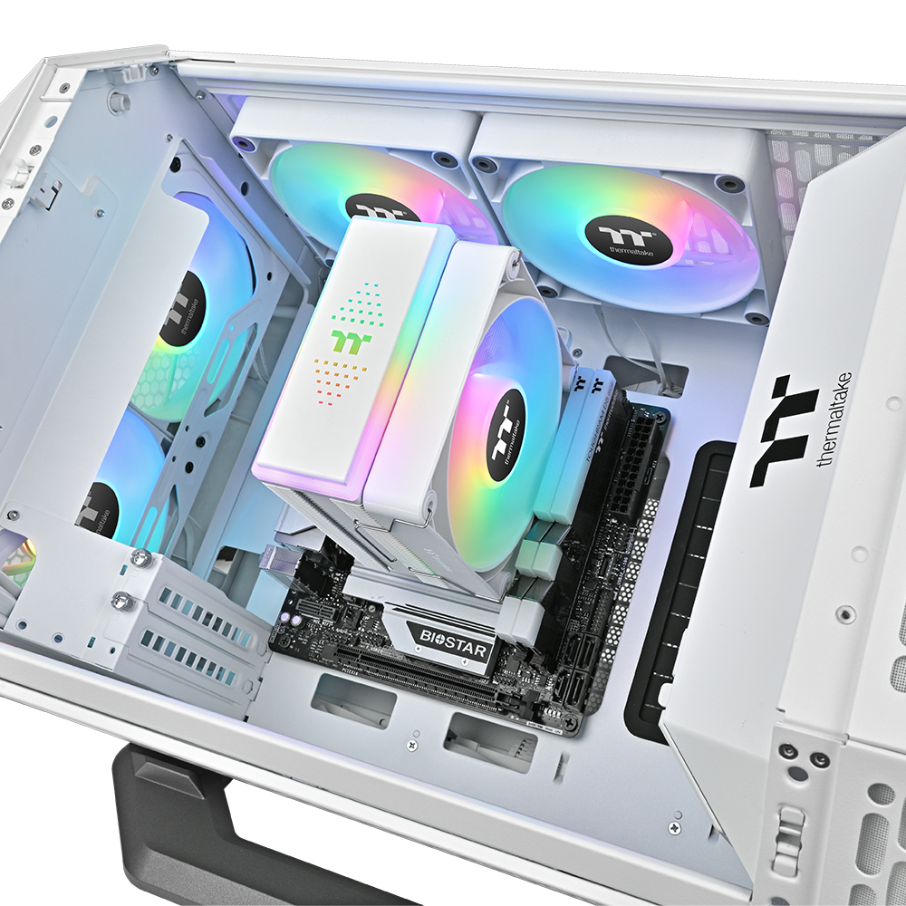 CPU COOLER THERMALTAKE ASTRIA 200 (kompatibilnost intel lga 2066/2011/1851/1700/1200/1156/1155/1151/1150, amd am5/am4, dimenzije 124 x 93 x 160 mm, materijal aluminijske lamele i bakrene toplovodne cijevi, toplovodne cijevi 4 komada, promjer 6 mm, ventilator dimenzije 120 x 120 x 25 mm, brzina pwm 500 ~ 1800 o/min, protok zraka 65.0 cfm, razina buke 26.8 dba, životni vijek 40.000 sati)-9