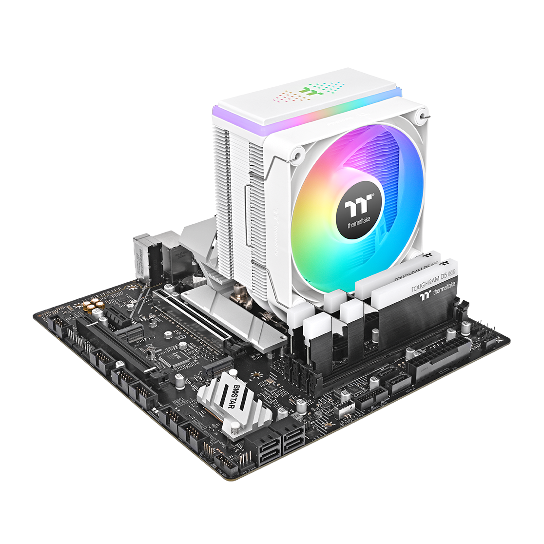 CPU COOLER THERMALTAKE ASTRIA 400 (kompatibilnost intel lga 2066, 2011, 1851, 1700, 1200, 1156, 1155, 1151, 1150, amd am5, am4, dimenzije 124 x 94 x 160 mm, materijal aluminijske lamele, bakrene toplovodne cijevi, ventilator 120 x 120 x 25 mm, brzina pwm 500 ~ 1800 o/min, protok zraka 65.0 cfm, razina buke 26.8 dba, životni vijek 40.000 sati, hladna snaga 230 w)-8