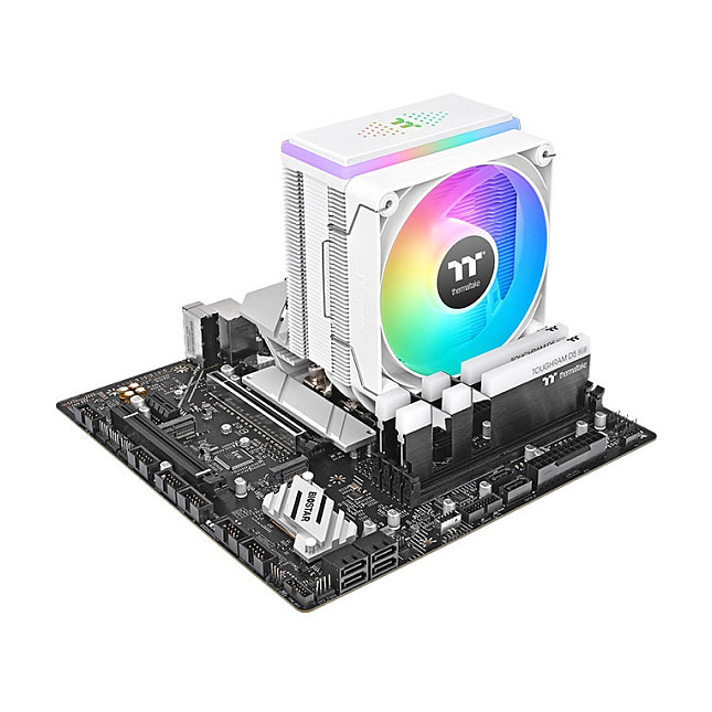 CPU COOLER THERMALTAKE ASTRIA 400 (kompatibilnost intel lga 2066, 2011, 1851, 1700, 1200, 1156, 1155, 1151, 1150, amd am5, am4, dimenzije 124 x 94 x 160 mm, materijal aluminijske lamele, bakrene toplovodne cijevi, ventilator 120 x 120 x 25 mm, brzina pwm 500 ~ 1800 o/min, protok zraka 65.0 cfm, razina buke 26.8 dba, životni vijek 40.000 sati, hladna snaga 230 w)-15