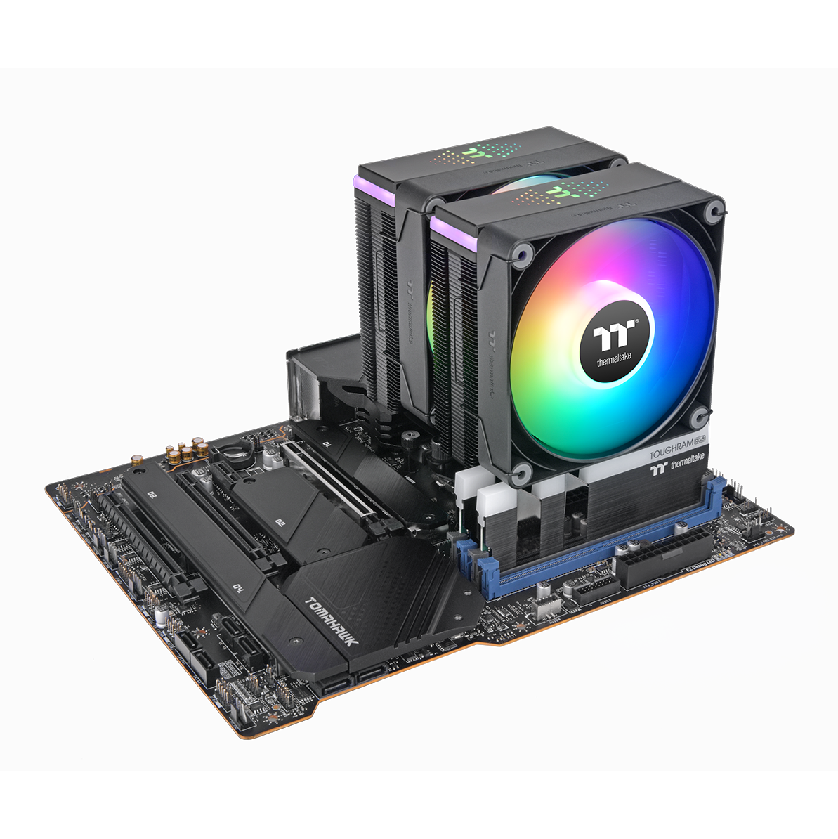 CPU COOLER THERMALTAKE ASTRIA 600 (kompatibilnost intel lga 2066, 2011, 1851, 1700, 1200, 1156, 1155, 1151, 1150, amd am5, am4, dimenzije 124 x 137 x 160 mm, materijal aluminijske lamele, bakrene toplovodne cijevi, toplovodne cijevi 6 komada, promjer 6 mm, ventilatori dimenzije 120 x 120 x 25 mm, količina 2, brzina pwm 500 ~ 1800 o/min, napon led 5v, ventilator 12v, 5v, snaga led-a 6.5 w, protok zraka 65.0 cfm, statički tlak 2.56 mm-h2o, razina buke 26.8 dba, životni vijek ventilatora 40.000 sati, priključci led 5v argb header, ventilator 5v argb header, 2510 – 4-pinski priključak, hladna snaga 265 w)-8