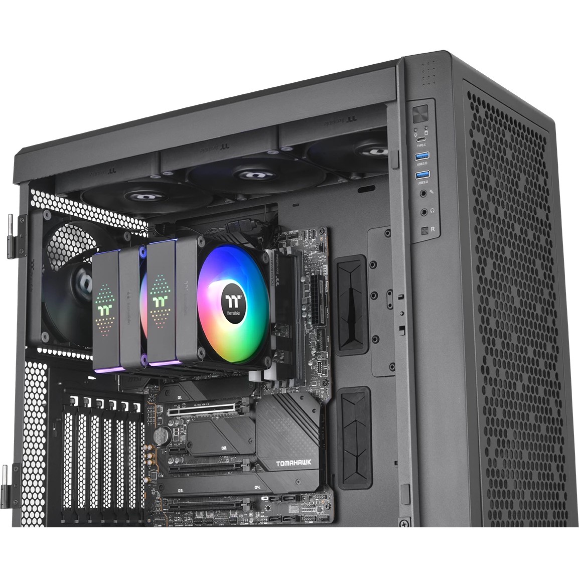 CPU COOLER THERMALTAKE ASTRIA 600 (kompatibilnost intel lga 2066, 2011, 1851, 1700, 1200, 1156, 1155, 1151, 1150, amd am5, am4, dimenzije 124 x 137 x 160 mm, materijal aluminijske lamele, bakrene toplovodne cijevi, toplovodne cijevi 6 komada, promjer 6 mm, ventilatori dimenzije 120 x 120 x 25 mm, količina 2, brzina pwm 500 ~ 1800 o/min, napon led 5v, ventilator 12v, 5v, snaga led-a 6.5 w, protok zraka 65.0 cfm, statički tlak 2.56 mm-h2o, razina buke 26.8 dba, životni vijek ventilatora 40.000 sati, priključci led 5v argb header, ventilator 5v argb header, 2510 – 4-pinski priključak, hladna snaga 265 w)-15