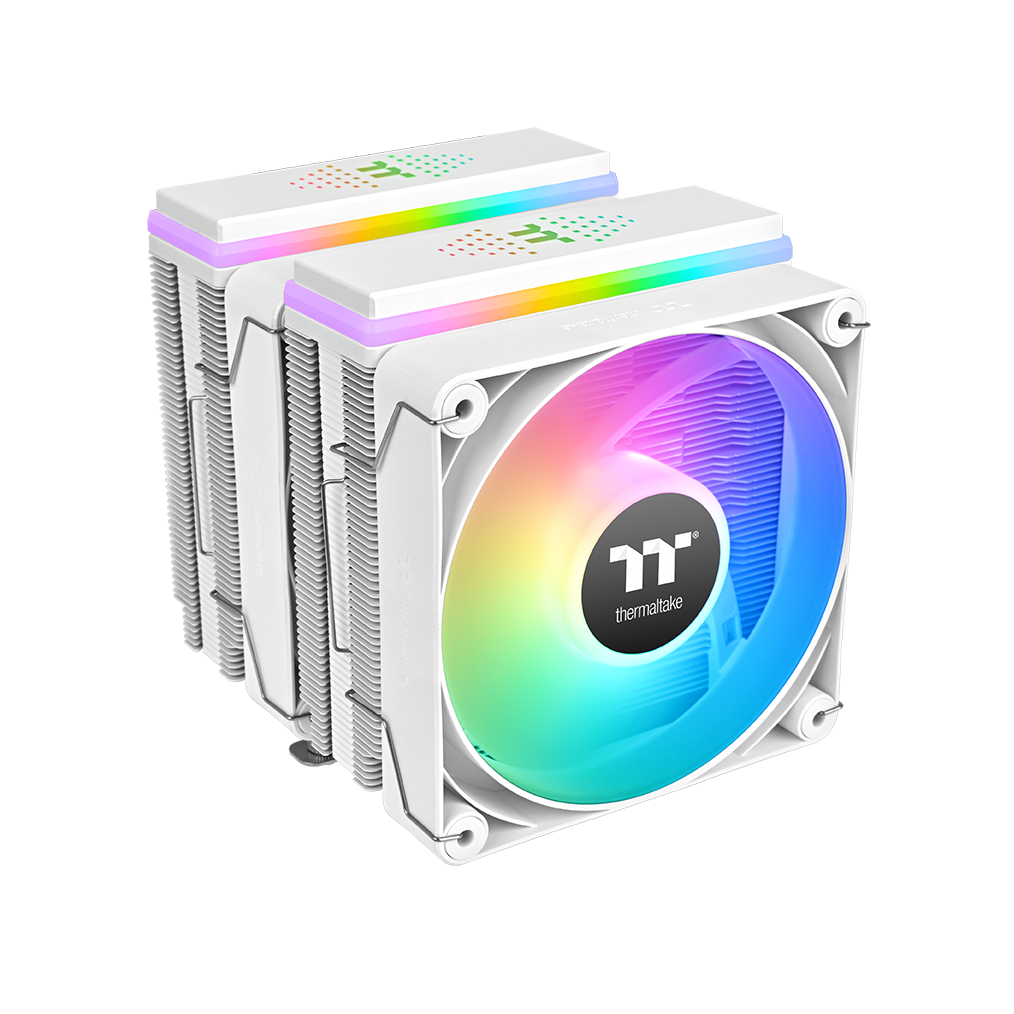CPU COOLER THERMALTAKE ASTRIA 600 (kompatibilnost intel lga 2066/2011/1851/1700/1200/1156/1155/1151/1150, amd am5/am4, dimenzije 124 x 137 x 160 mm, materijal aluminijske lamele i bakrene toplovodne cijevi, toplovodne cijevi 6 komada, promjer 6 mm, ventilatori dimenzije 120 x 120 x 25 mm, količina 2 komada, brzina pwm 500 ~ 1800 o/min, napon led 5v, ventilator 12v & 5v, snaga led-a 6.5 w, protok zraka 65.0 cfm, statički tlak 2.56 mm-h2o, razina buke 26.8 dba, životni vijek ventilatora 40.000 sati, priključci led 5v argb header, ventilator 5v argb header, 2510 – 4-pinski priključak, hladna snaga 265 w)