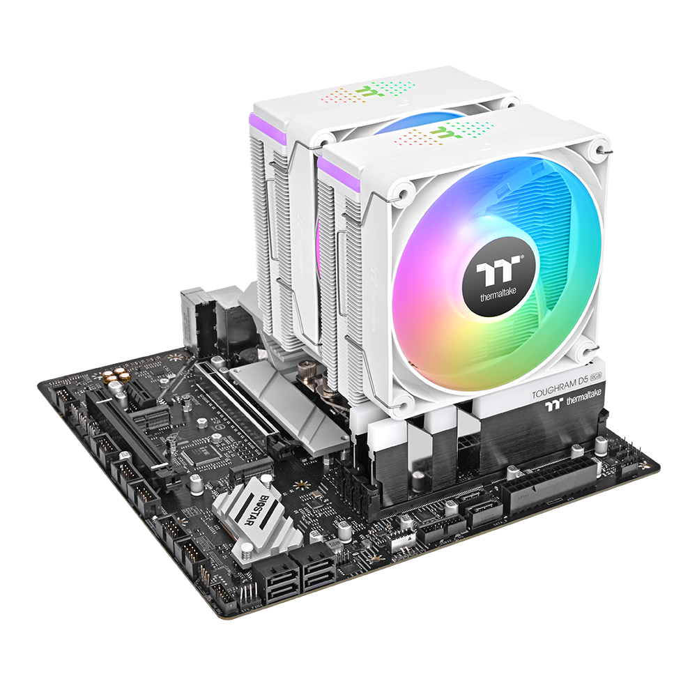CPU COOLER THERMALTAKE ASTRIA 600 (kompatibilnost intel lga 2066/2011/1851/1700/1200/1156/1155/1151/1150, amd am5/am4, dimenzije 124 x 137 x 160 mm, materijal aluminijske lamele i bakrene toplovodne cijevi, toplovodne cijevi 6 komada, promjer 6 mm, ventilatori dimenzije 120 x 120 x 25 mm, količina 2 komada, brzina pwm 500 ~ 1800 o/min, napon led 5v, ventilator 12v & 5v, snaga led-a 6.5 w, protok zraka 65.0 cfm, statički tlak 2.56 mm-h2o, razina buke 26.8 dba, životni vijek ventilatora 40.000 sati, priključci led 5v argb header, ventilator 5v argb header, 2510 – 4-pinski priključak, hladna snaga 265 w)-8