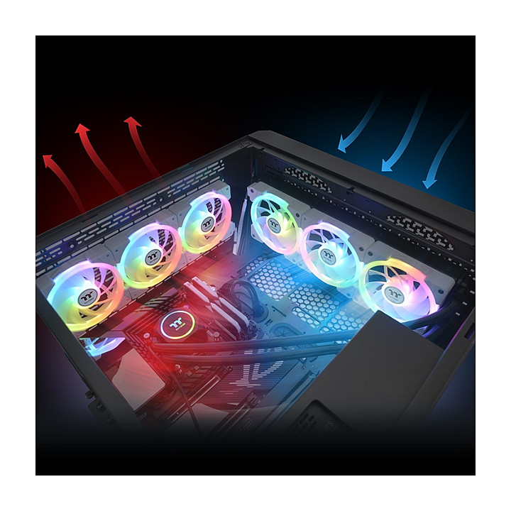 Set ventilatora THERMALTAKE SWAFAN EX12 ARGB (140mm, argb, bijeli, 3 kom)-5
