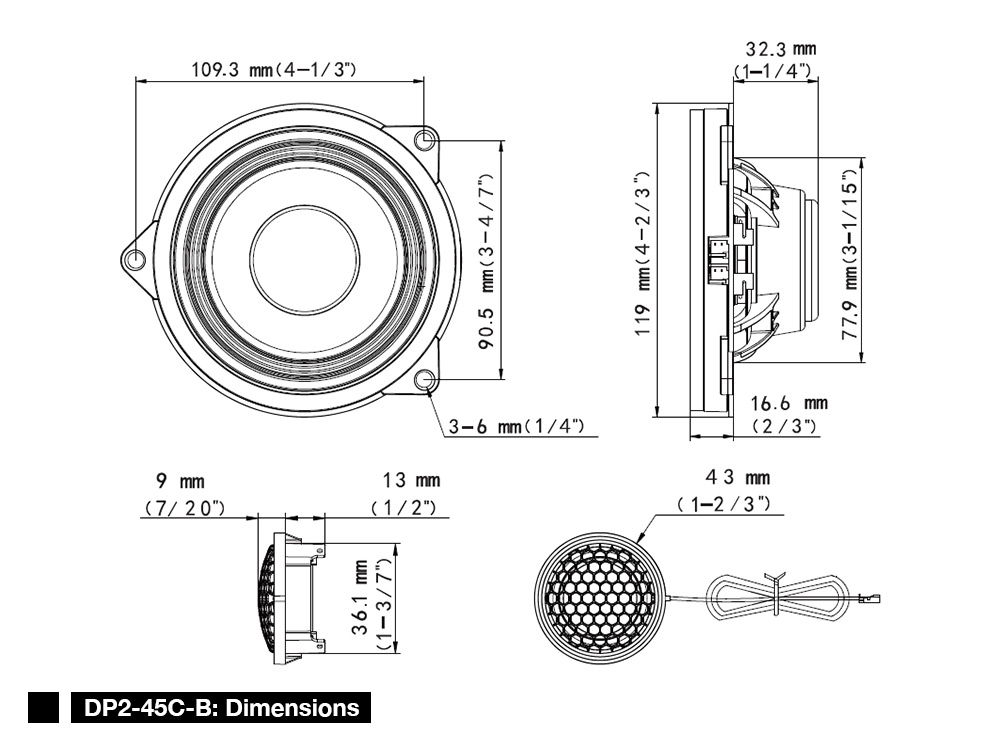 Set zvučnika ALPINE SPC-2045ABMW-HR (4.5" Premium Sound System for BMW-HiFi RAM -SA676)-4