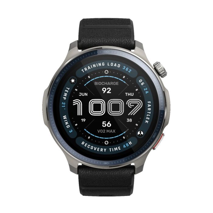 Pametni sat AMAZFIT BALANCE 2 NFC, Black Leather/RED Silicon-1