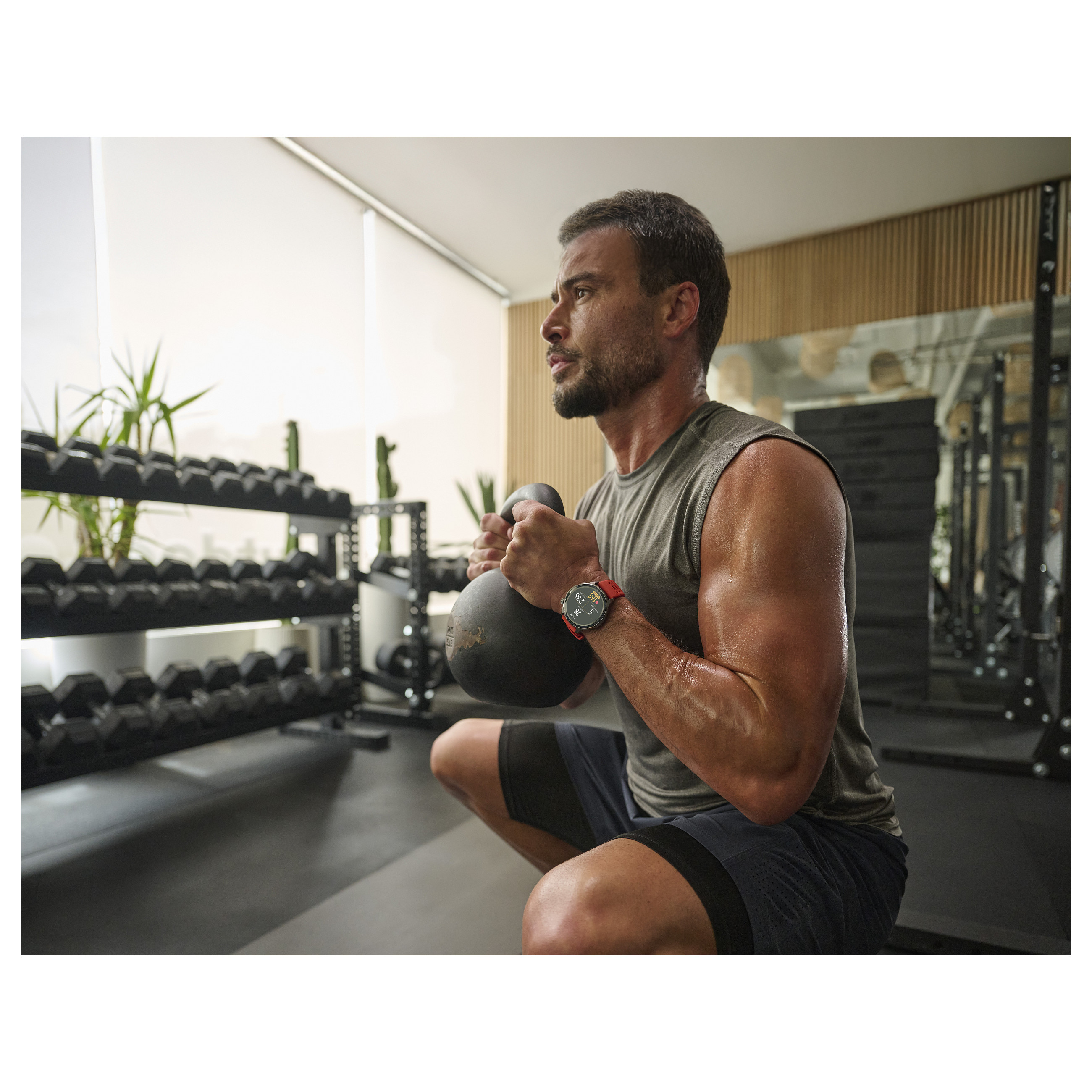 Pametni sat AMAZFIT BALANCE 2 NFC, Black Leather/RED Silicon-10