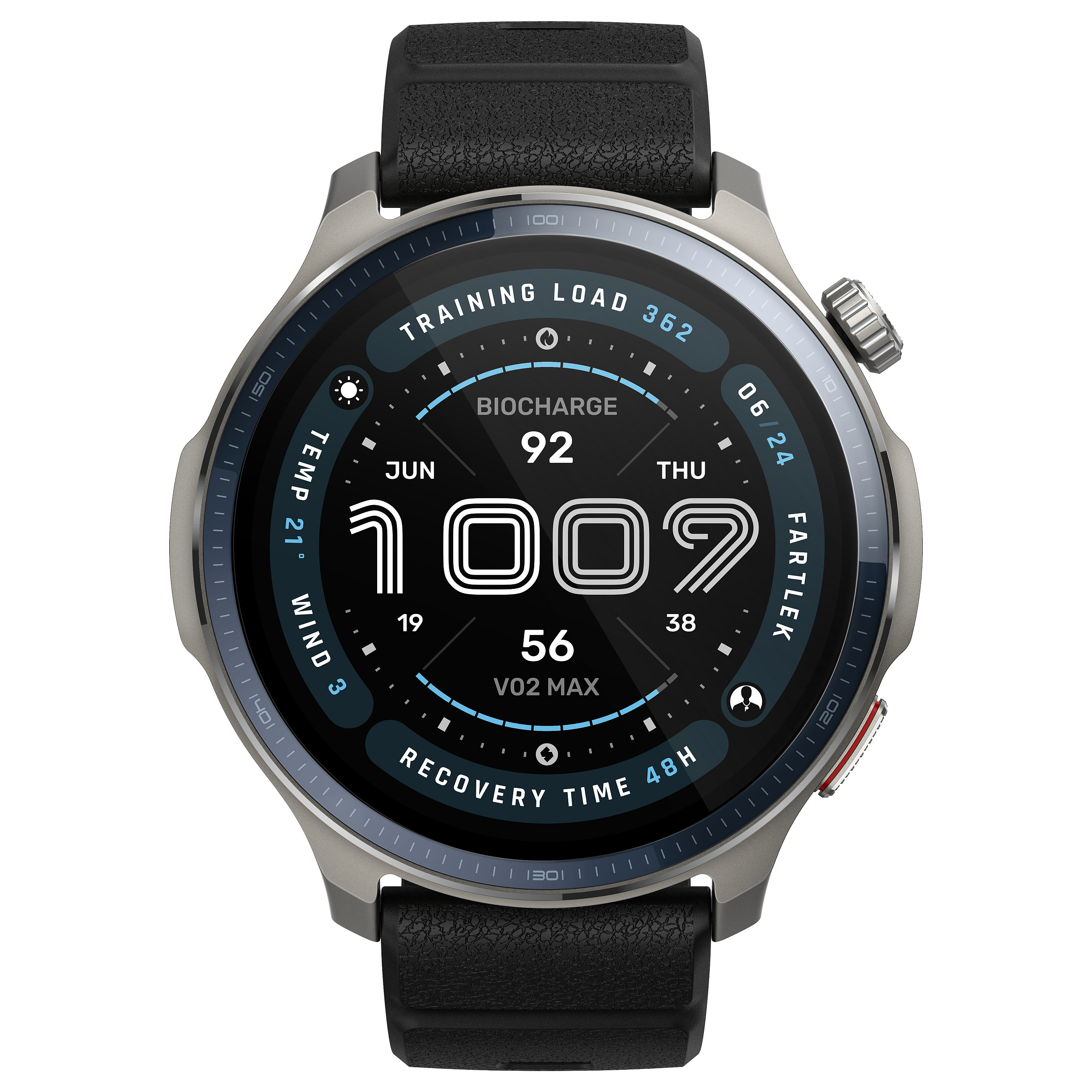 Pametni sat AMAZFIT BALANCE 2 NFC, Black Leather/RED Silicon-18