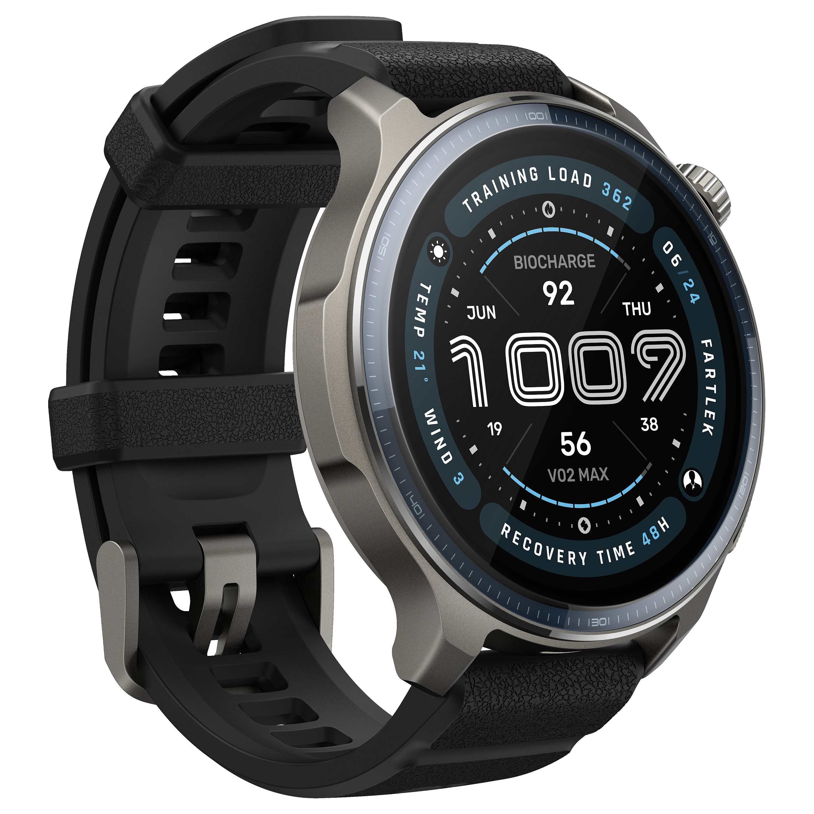 Pametni sat AMAZFIT BALANCE 2 NFC, Black Leather/RED Silicon-29