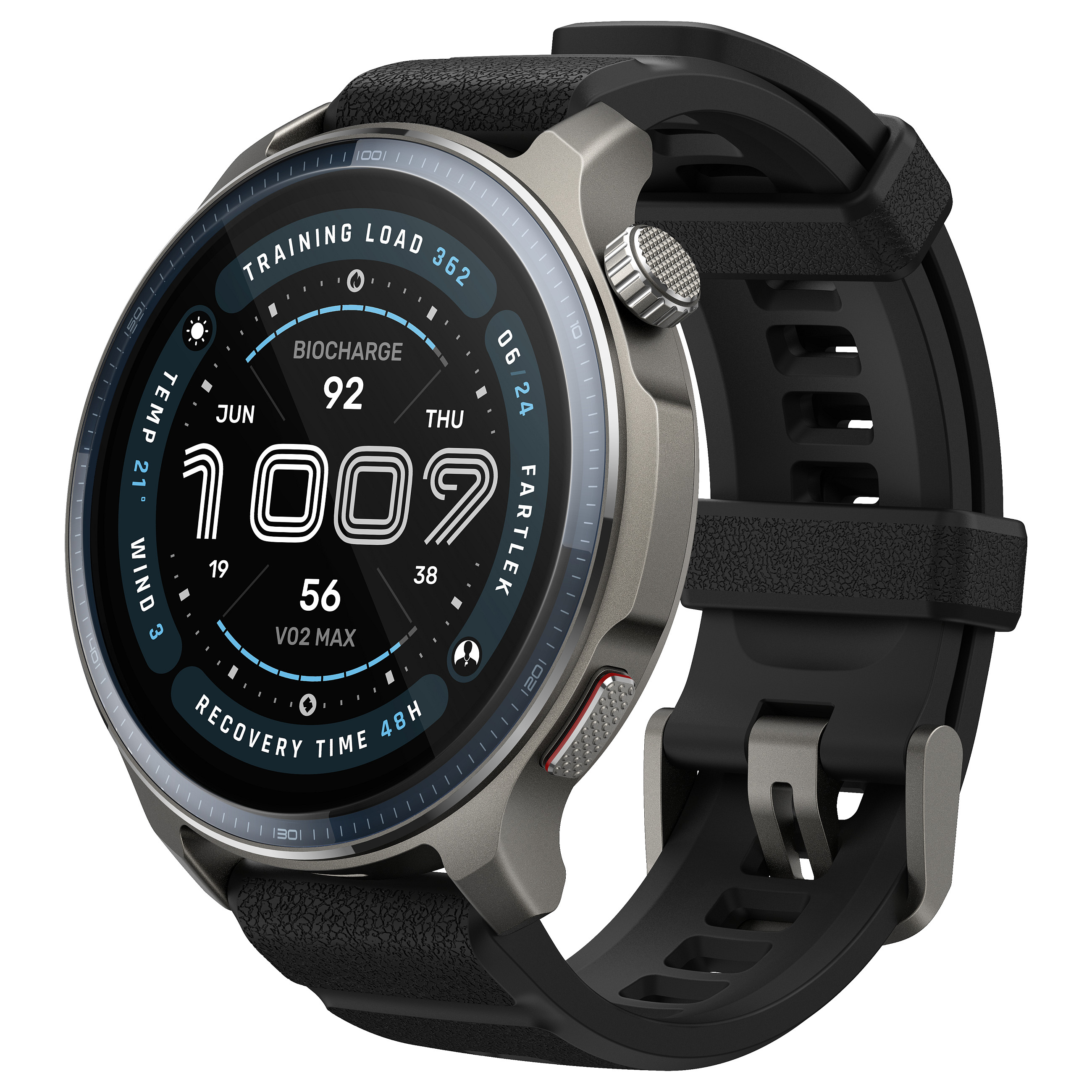 Pametni sat AMAZFIT BALANCE 2 NFC, Black Leather/RED Silicon-31