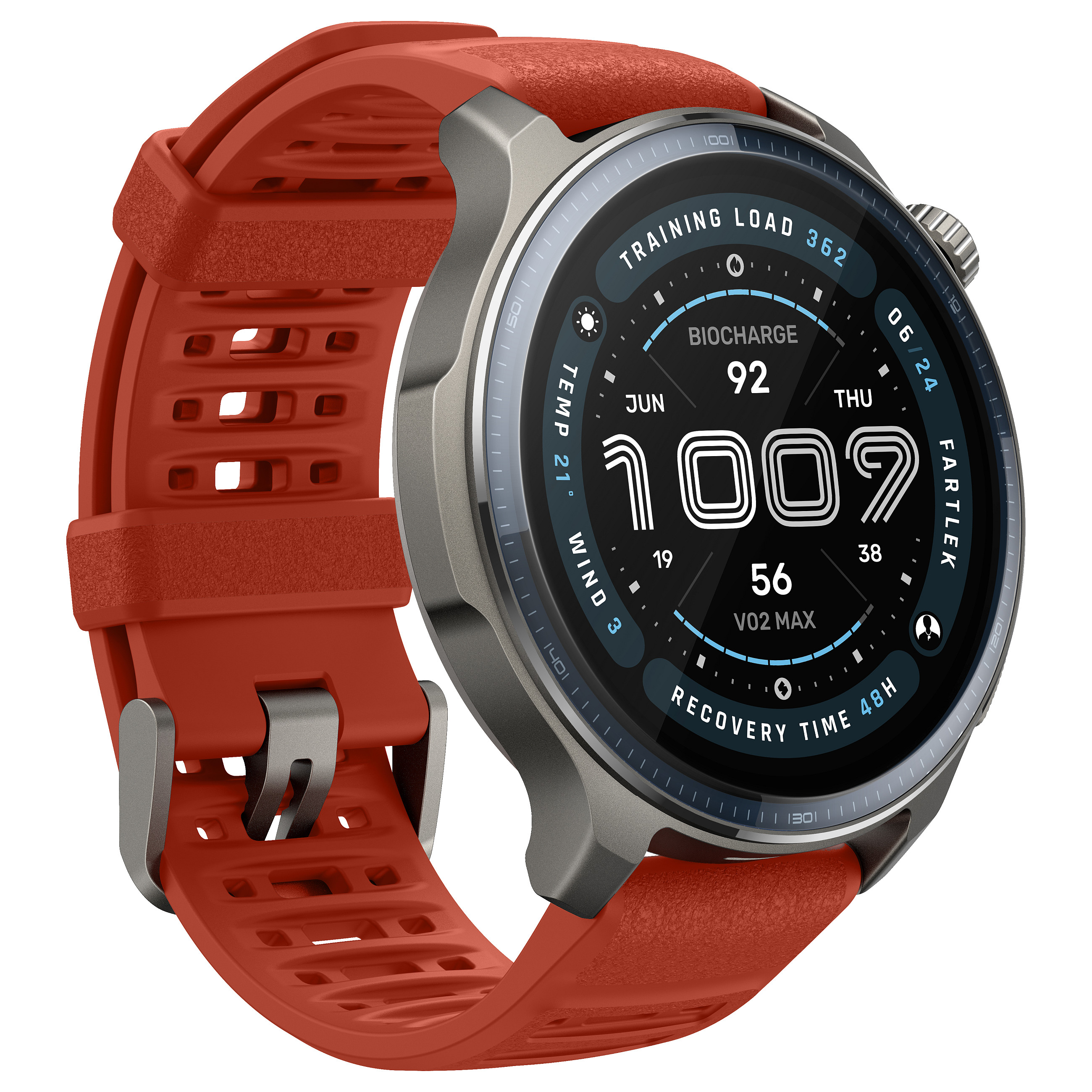 Pametni sat AMAZFIT BALANCE 2 NFC, Black Leather/RED Silicon-33
