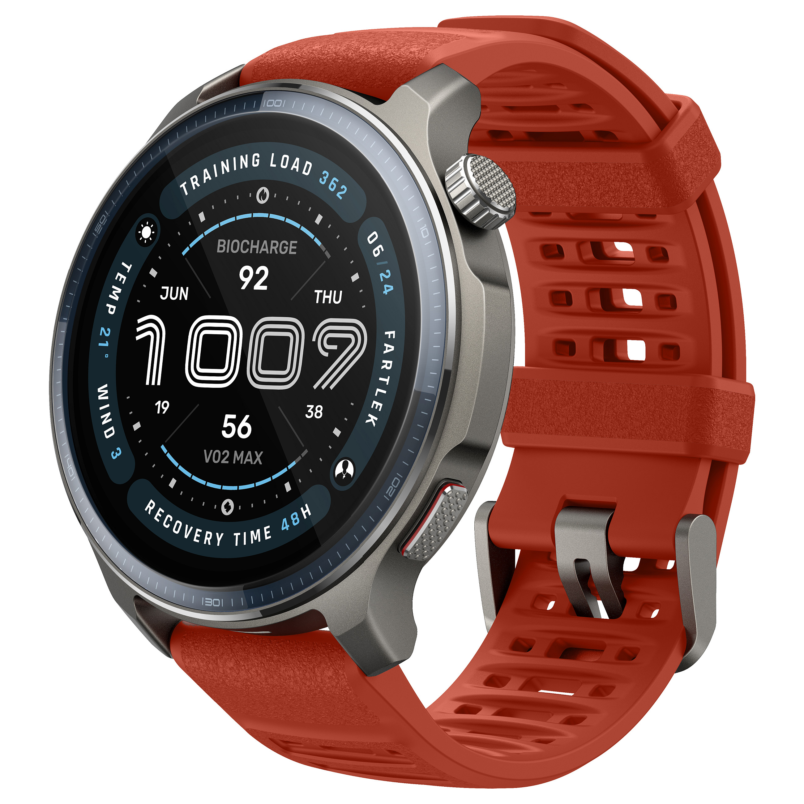 Pametni sat AMAZFIT BALANCE 2 NFC, Black Leather/RED Silicon-35