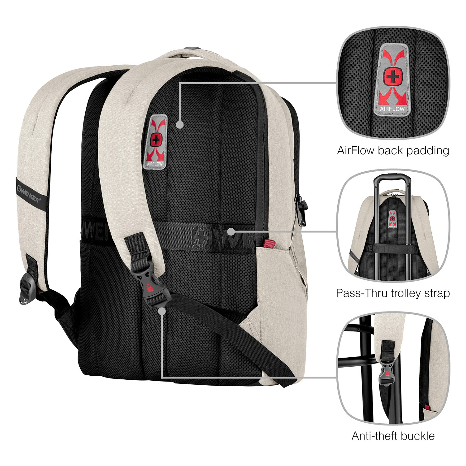 Wenger ruksak (poslovni) MX Professional za prijenosnike do 16", bež-12