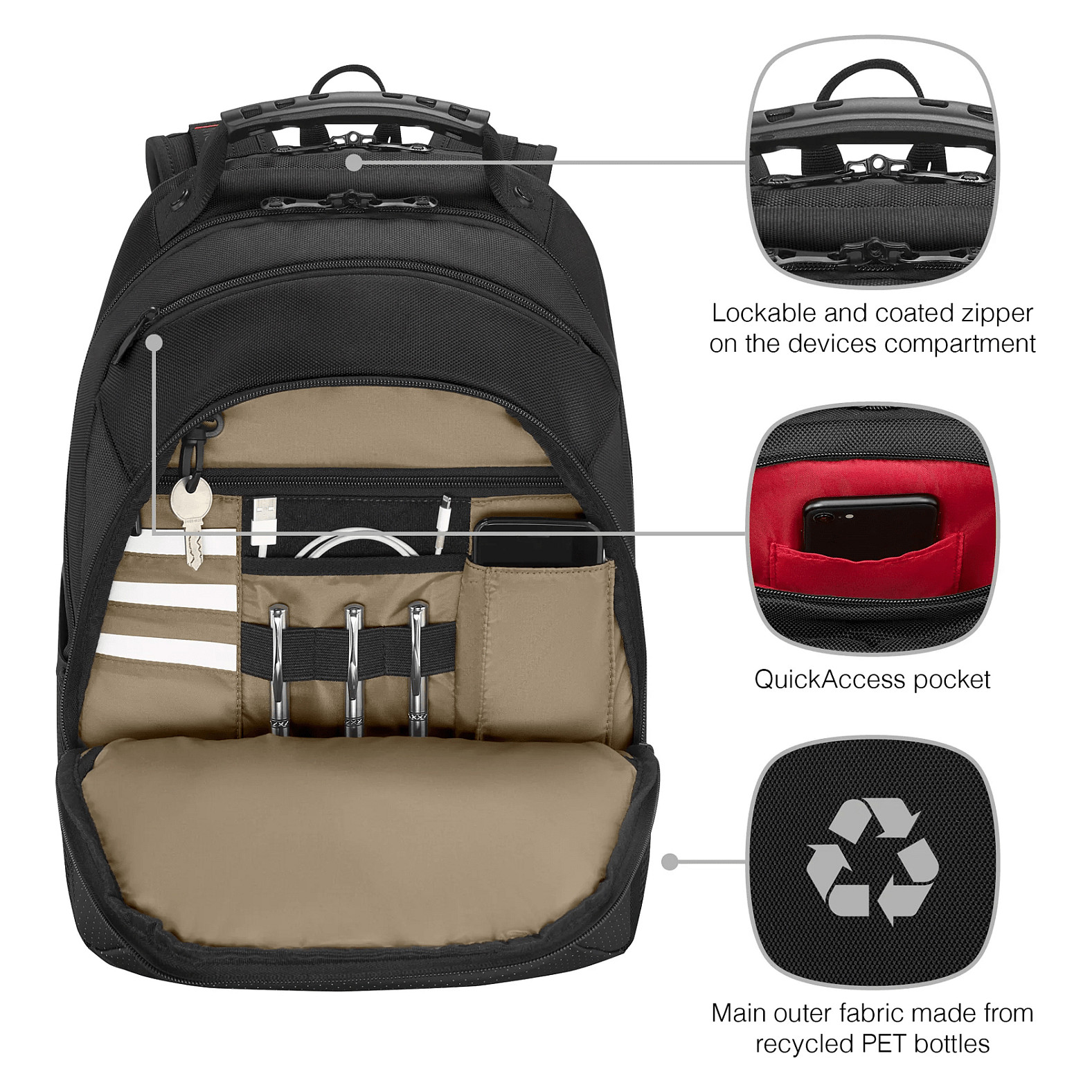 Wenger ruksak (poslovni) Legacy Black Series za prijenosnike do 16", crni-15