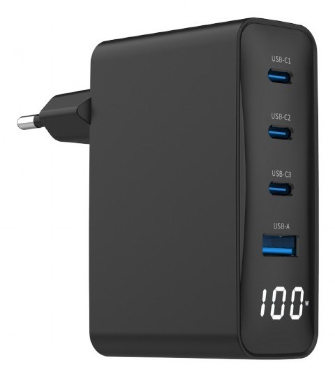 Punjač za mobilne uređaje GEMBIRD TA-UC-PDQC100LCD-01-BK (brzo punjenje, unutarnja upotreba, crna)-0