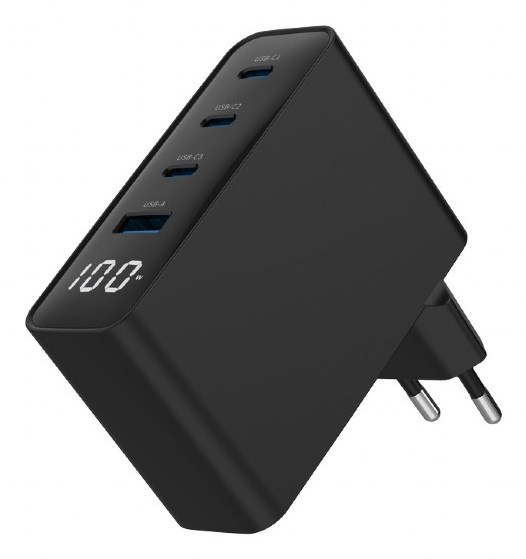 Punjač za mobilne uređaje GEMBIRD TA-UC-PDQC100LCD-01-BK (brzo punjenje, unutarnja upotreba, crna)-1