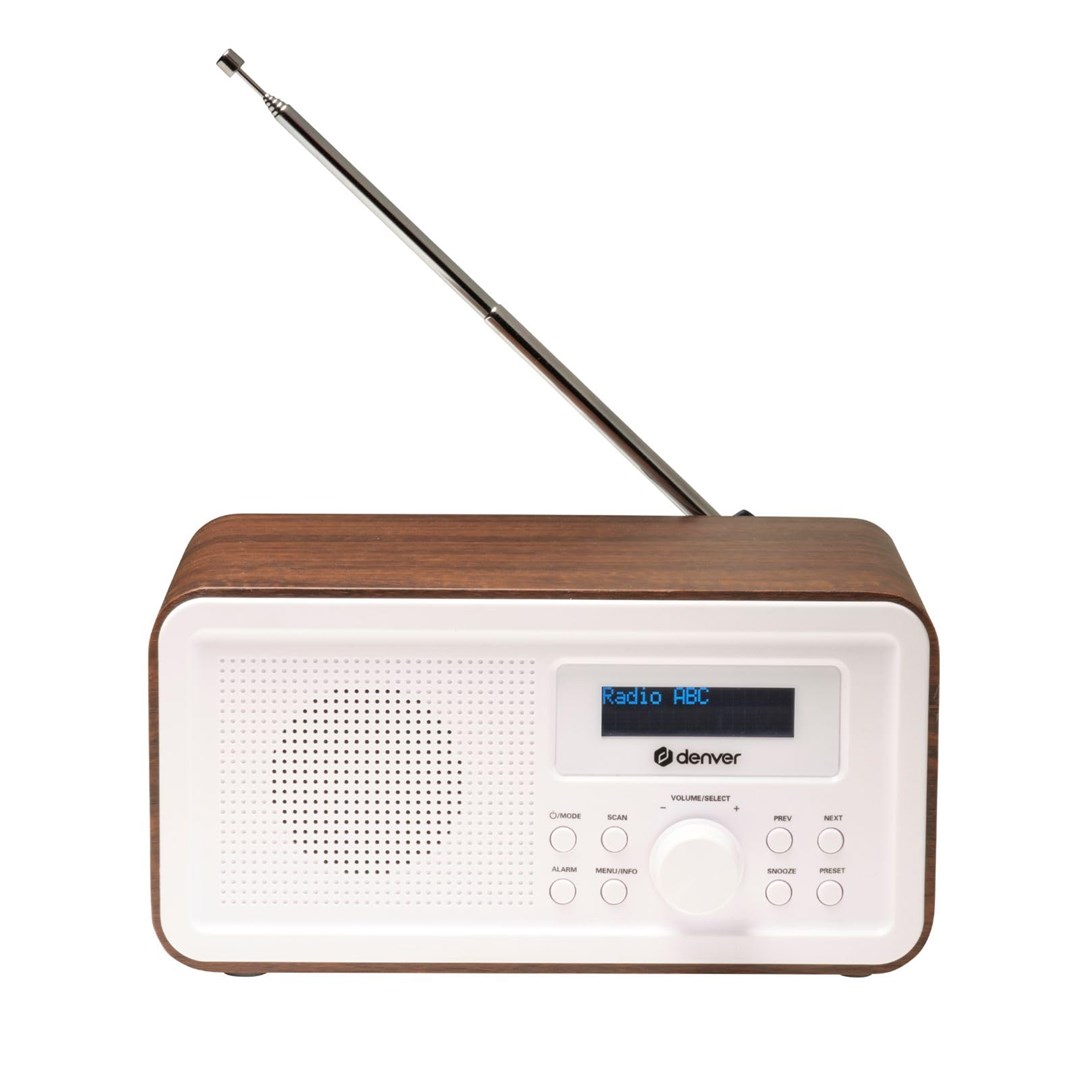 Radio prijemnik DENVER DAB-30DW (DAB+/FM, LCD zaslon, alarm) tamno drvo-0