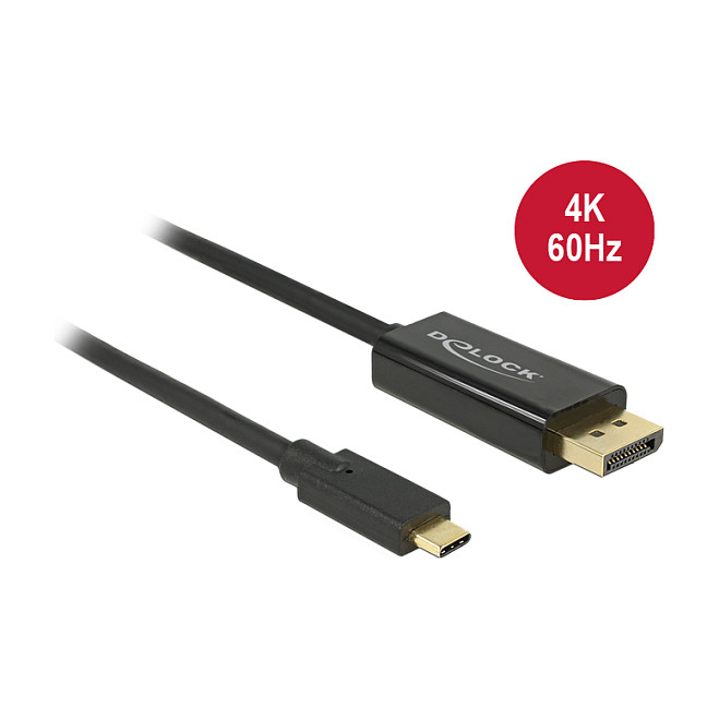 Video kabel DeLOCK 85256 (2 m, usb type-c, displayport, crna)-0