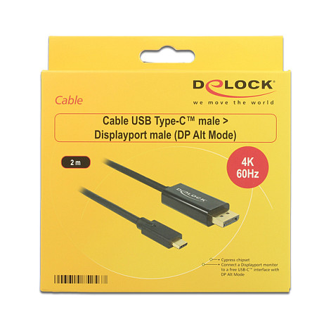 Video kabel DeLOCK 85256 (2 m, usb type-c, displayport, crna)-1