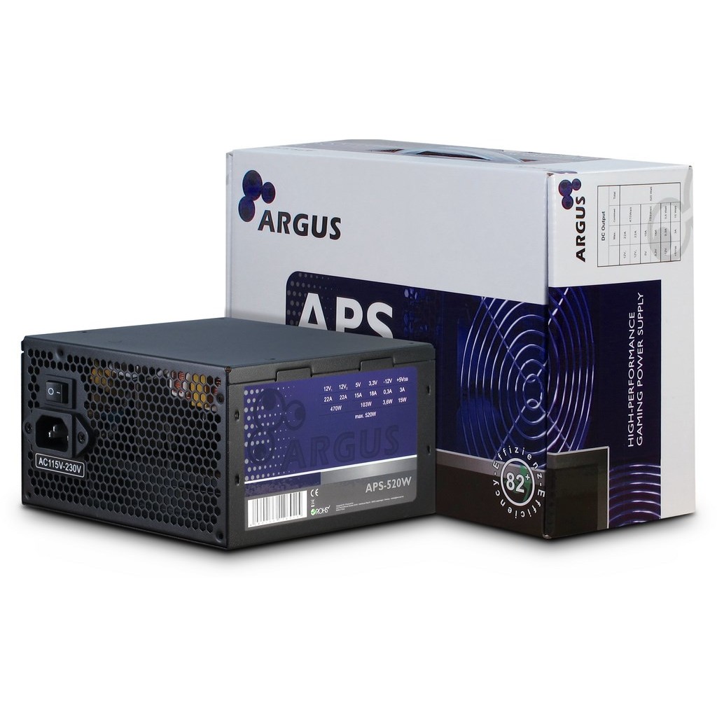 Napajanje INTER-TECH Argus APS (520 W, 20+4 pin ATX, ATX, Crna)-2