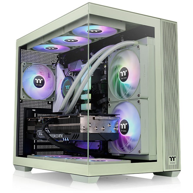 Kućište Thermaltake View 380 TG ARGB Matcha Green Mid Tower-1