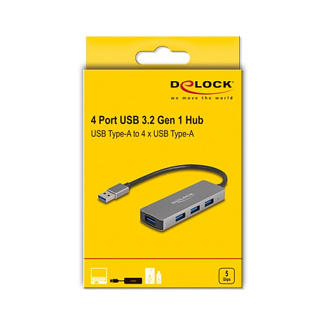 USB HUB DELOCK 4 Port USB 5 Gbps Hub with USB Type-A connector (USB Type-A ports)-2
