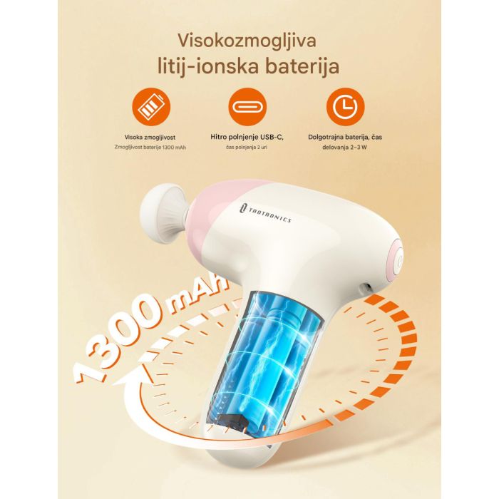 Masažna pištola TAOTRONICS TAOTRONICS Masažna mini pištola pink-7