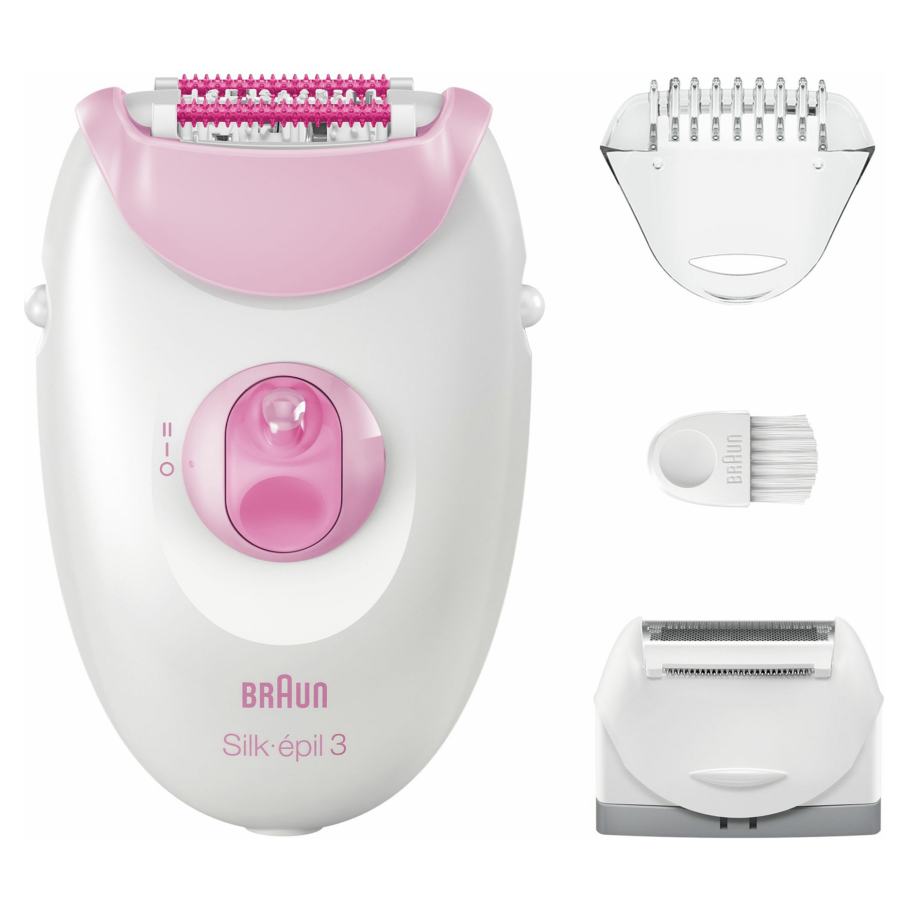 Epilator BRAUN Silk-épil 3 3-031 (20 pinceta, roza, bijela)-1