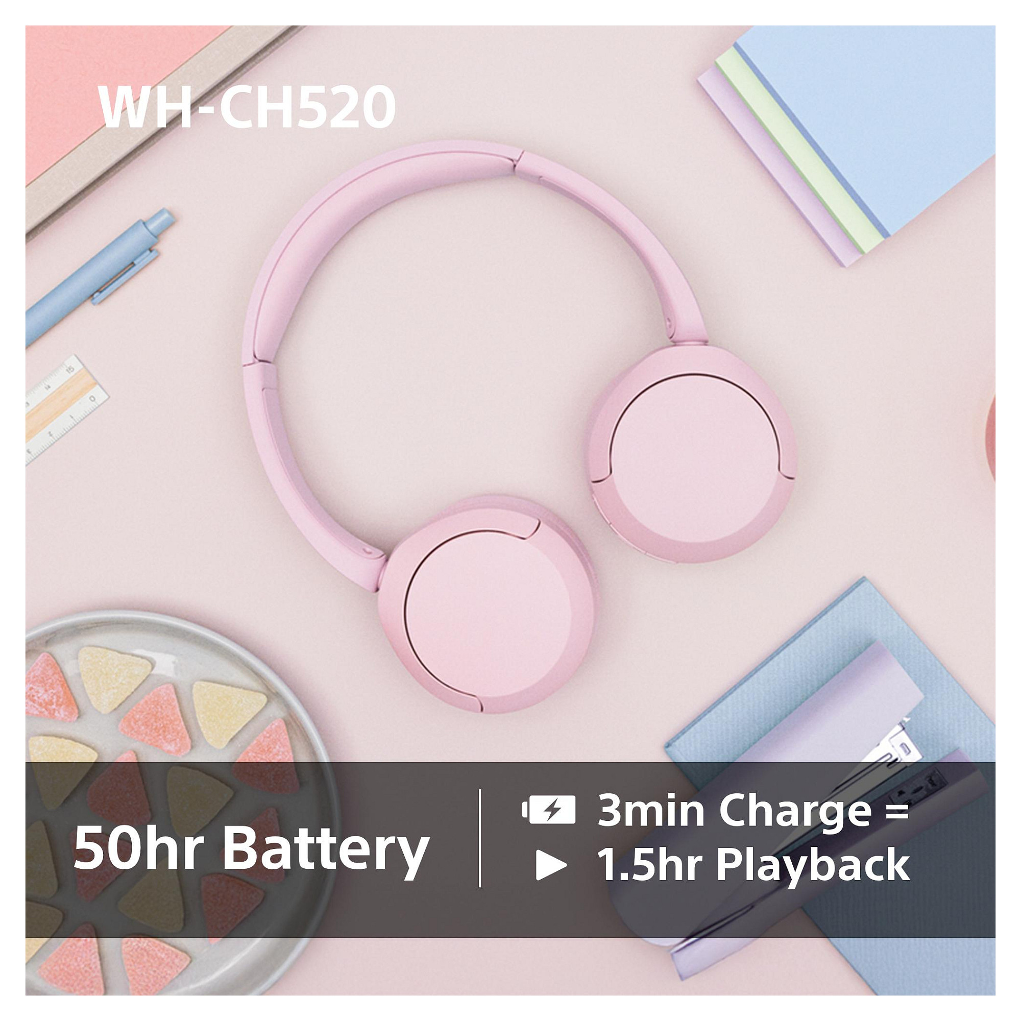 Slušalice SONY WH-CH520 On-Ear pink (bežične, Bluetooth)-5