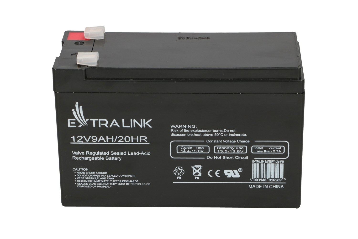 Akumulator EXTRALINK AGM (12V, 9Ah, bez održavanja)-0