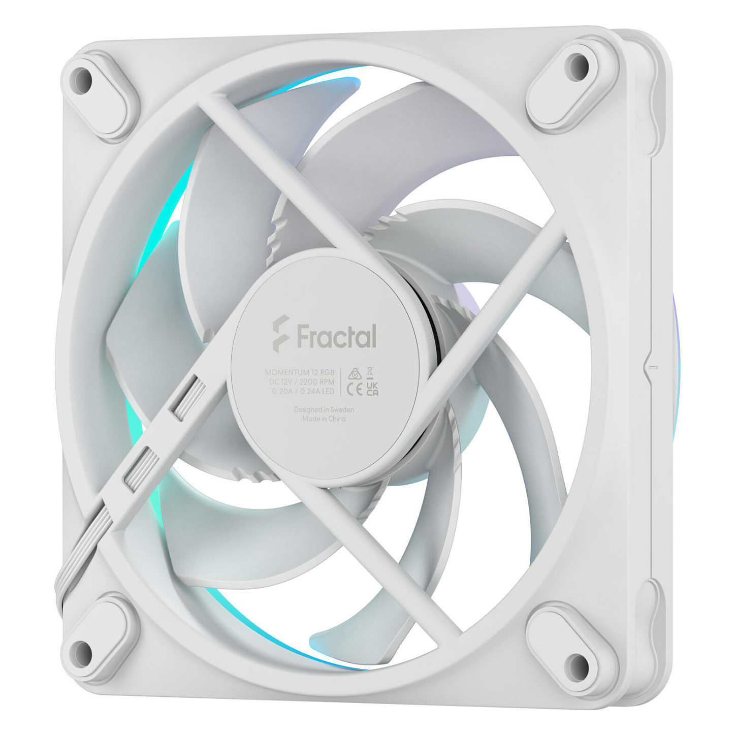 Računalni ventilator Fractal Design Momentum 12 RGB (12 cm, bijeli)-6