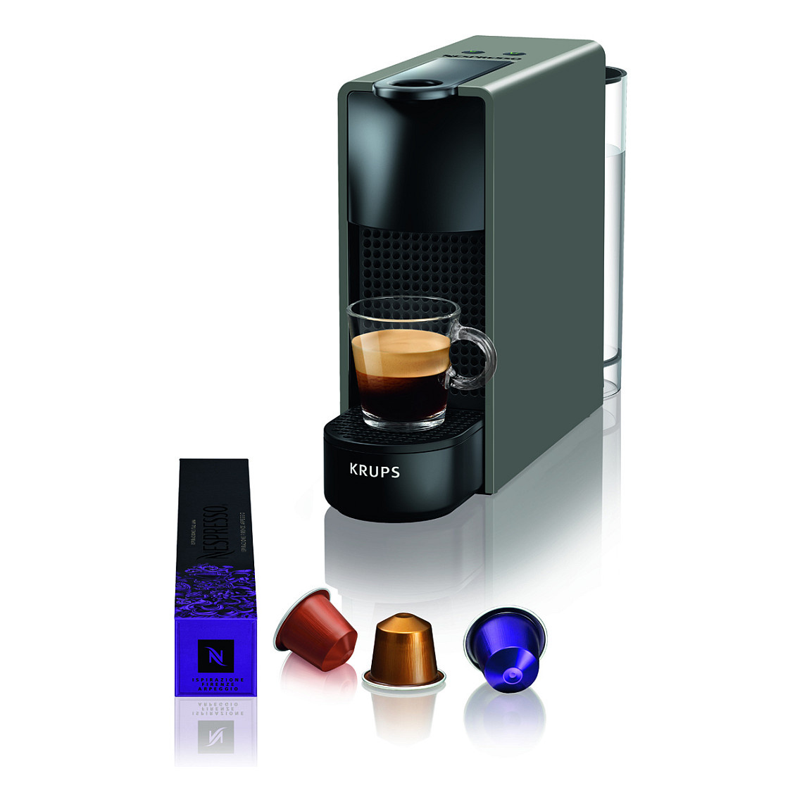 Aparat za kavu KRUPS Nespresso Essenza Mini XN110B (19 bara, 0.6 L, sivi)