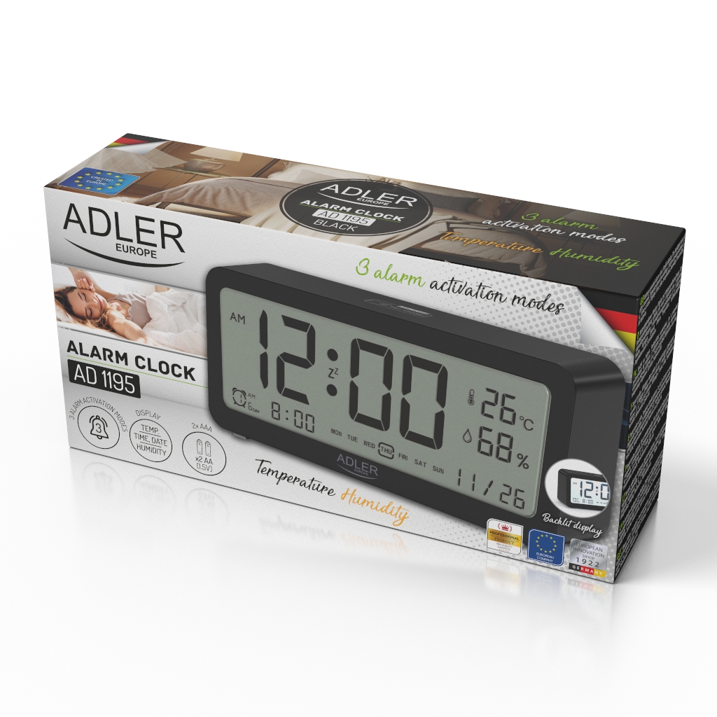 Budilica ADLER AD 1195b crna-8