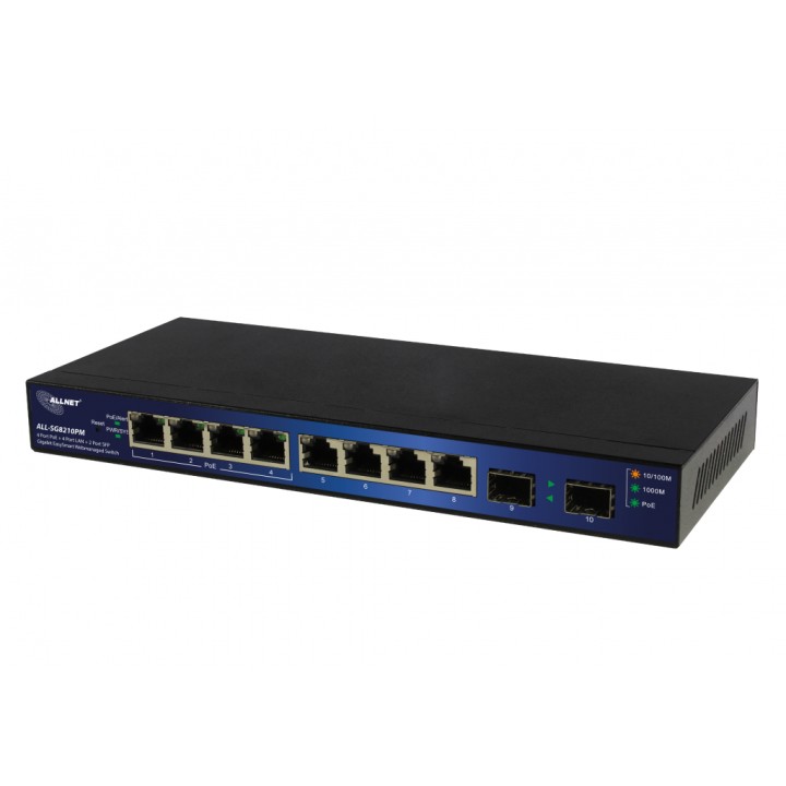 Switch → ALLNET → ALL-SG8210PM → Managed L2+ Gigabit Ethernet (10/100/1000) Power over Ethernet (PoE) crna boja-0