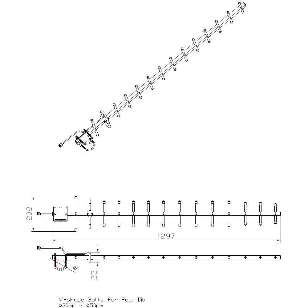 Antena ALLNET ANT-868-14dbi-Yagi 868MHz (N-Female)-3