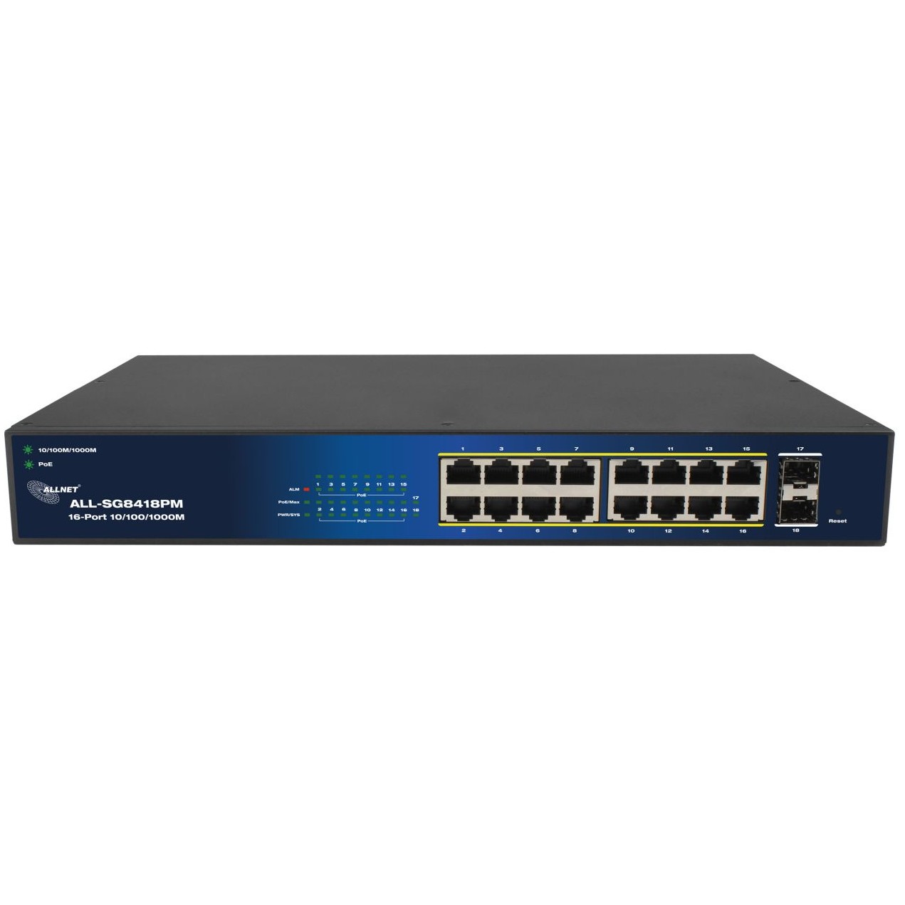 Mrežni switch ALLNET ALL-SG8418PM POE M (16 portova, 2 uplink porta, POE)-1