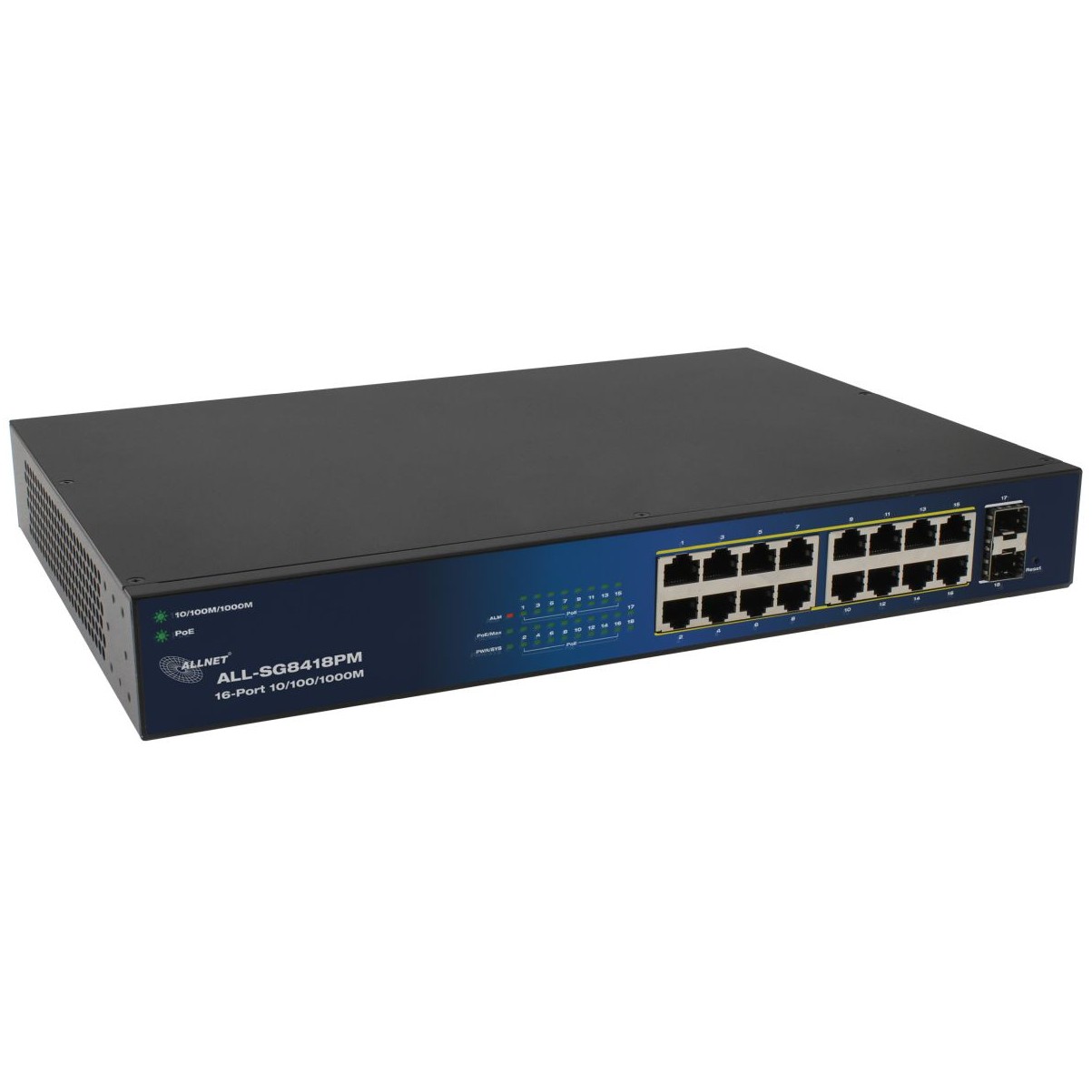 Mrežni switch ALLNET ALL-SG8418PM POE M (16 portova, 2 uplink porta, POE)-2