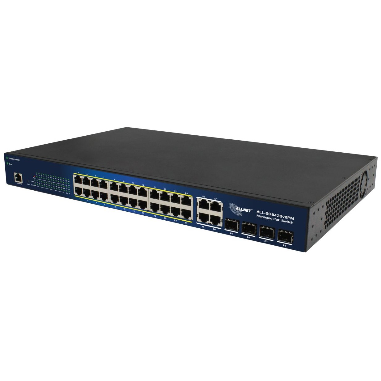 Mrežni switch ALLNET ALL-SG8428V2PM Managed L2 Gigabit Ethernet Power over Ethernet (PoE) Crna-1