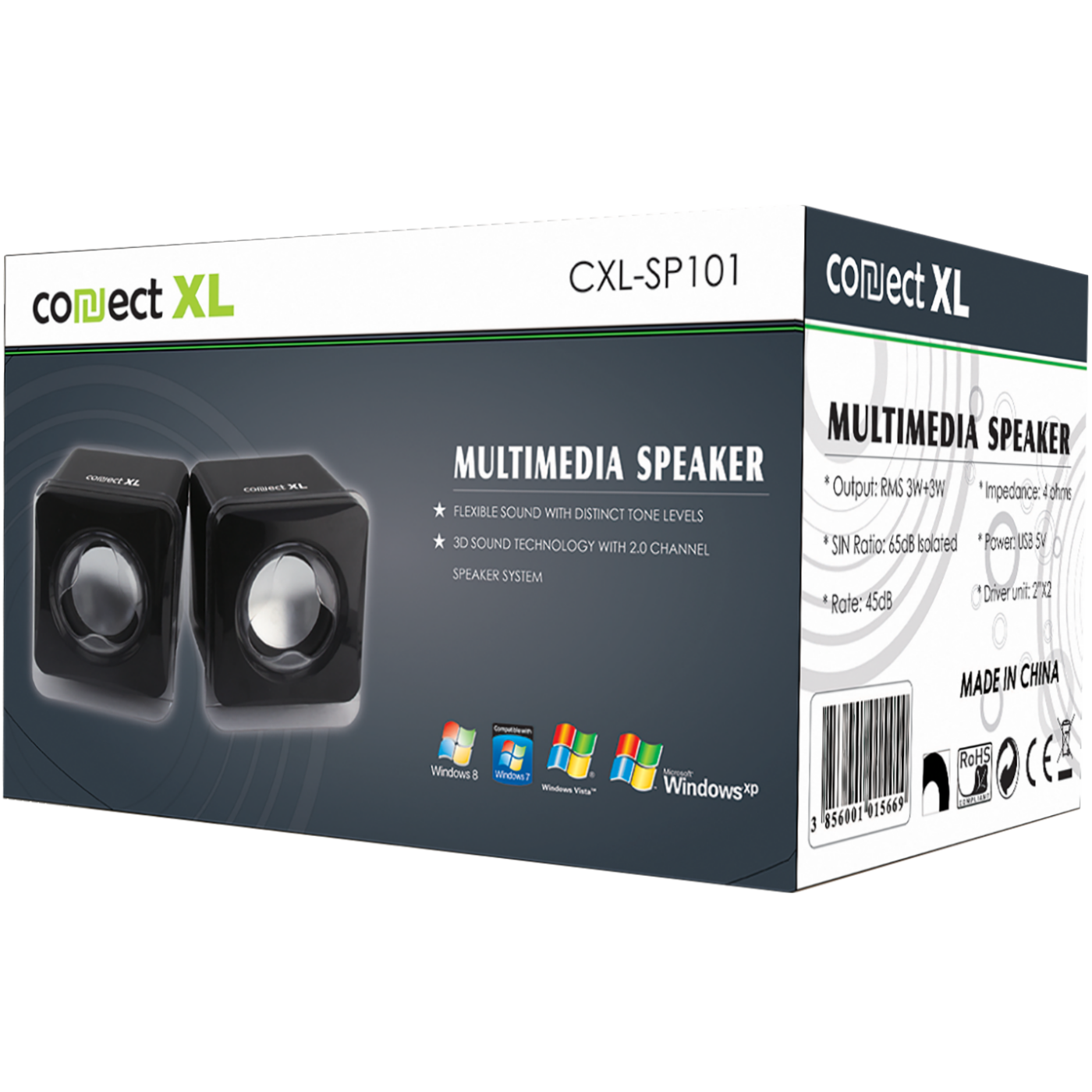 Zvučnik CONNECT XL CXL-SP101 set 2.0 USB 5V crna boja-1