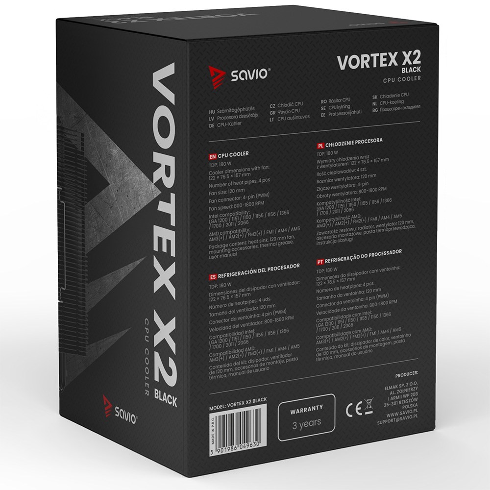 CPU Cooler SAVIO VORTEX X2 BLACK-7