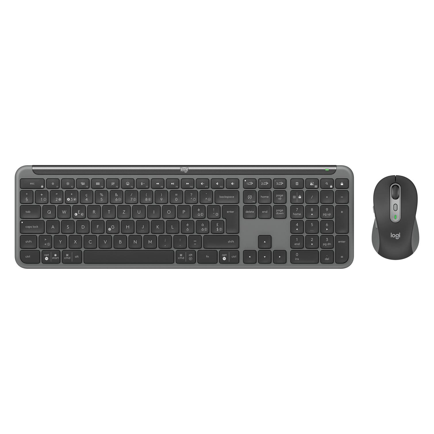 Tipkovnica LOGITECH 920-012503 s mišem uključena Office RF bežična + Bluetooth QWERTZ švicarska grafitna-3