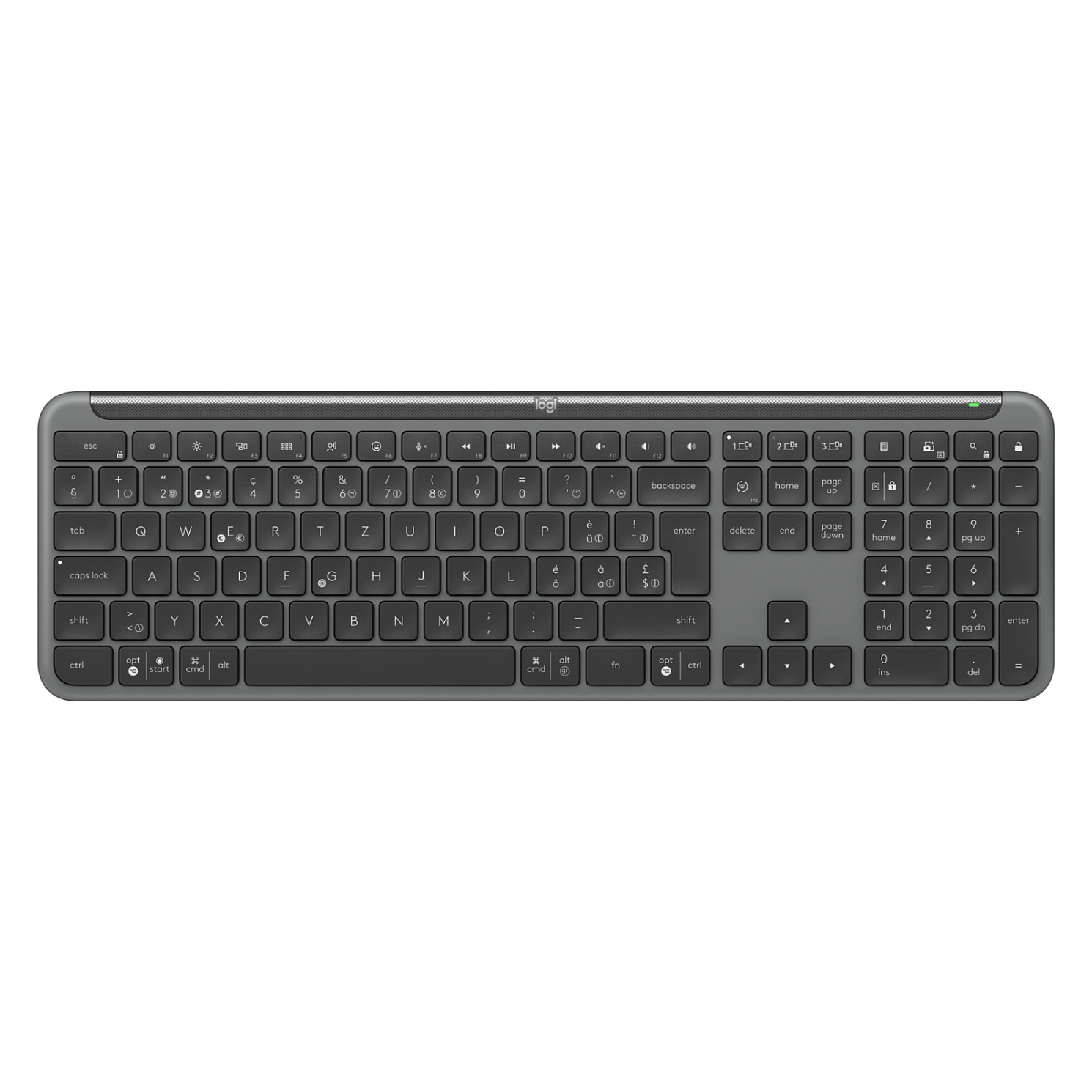 Tipkovnica LOGITECH 920-012503 s mišem uključena Office RF bežična + Bluetooth QWERTZ švicarska grafitna-7