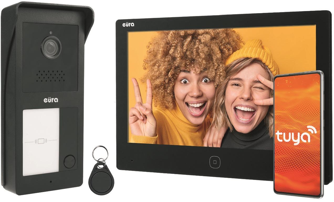 Video portafon EURA VDP-49A3-2TY ATRIA (7" LCD, 2-žični, Wi-Fi, Tuya aplikacija) crni-0